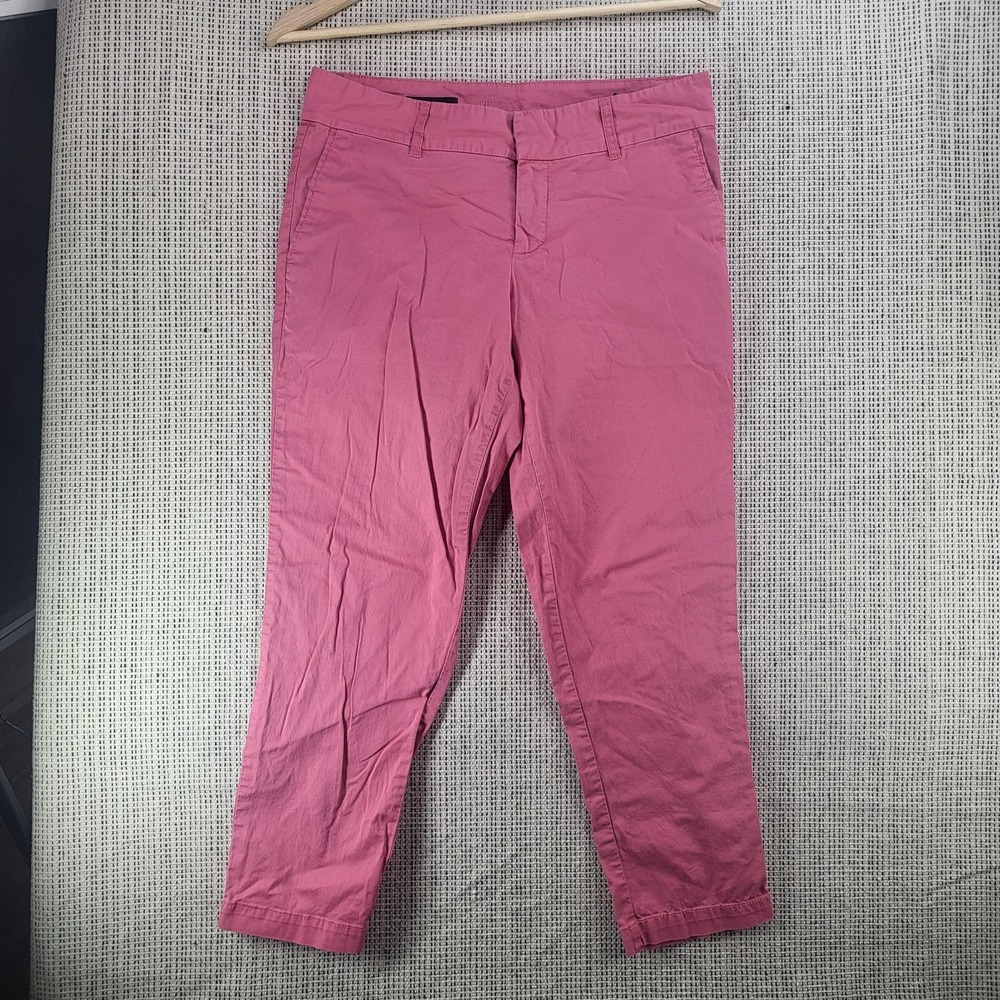 Kut from the Kloth Pants Womens 8 Pink Taylor Crop Trouser Ankle Chino‎ Stretch